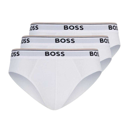 White - Front - Boss Mens Premium Cotton Briefs (Pack of 3)