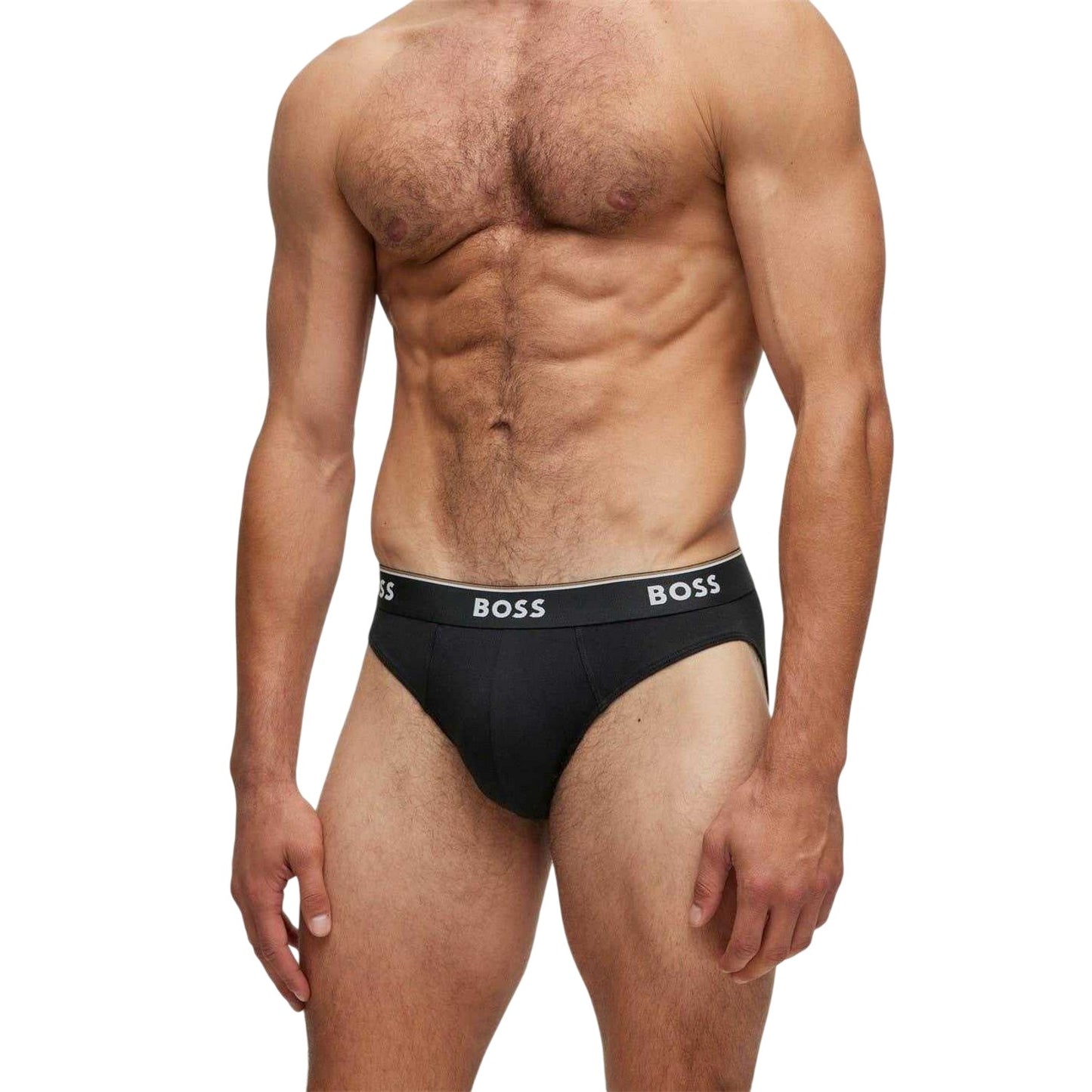 Black-White-Grey - Back - Boss Mens Premium Cotton Briefs (Pack of 3)