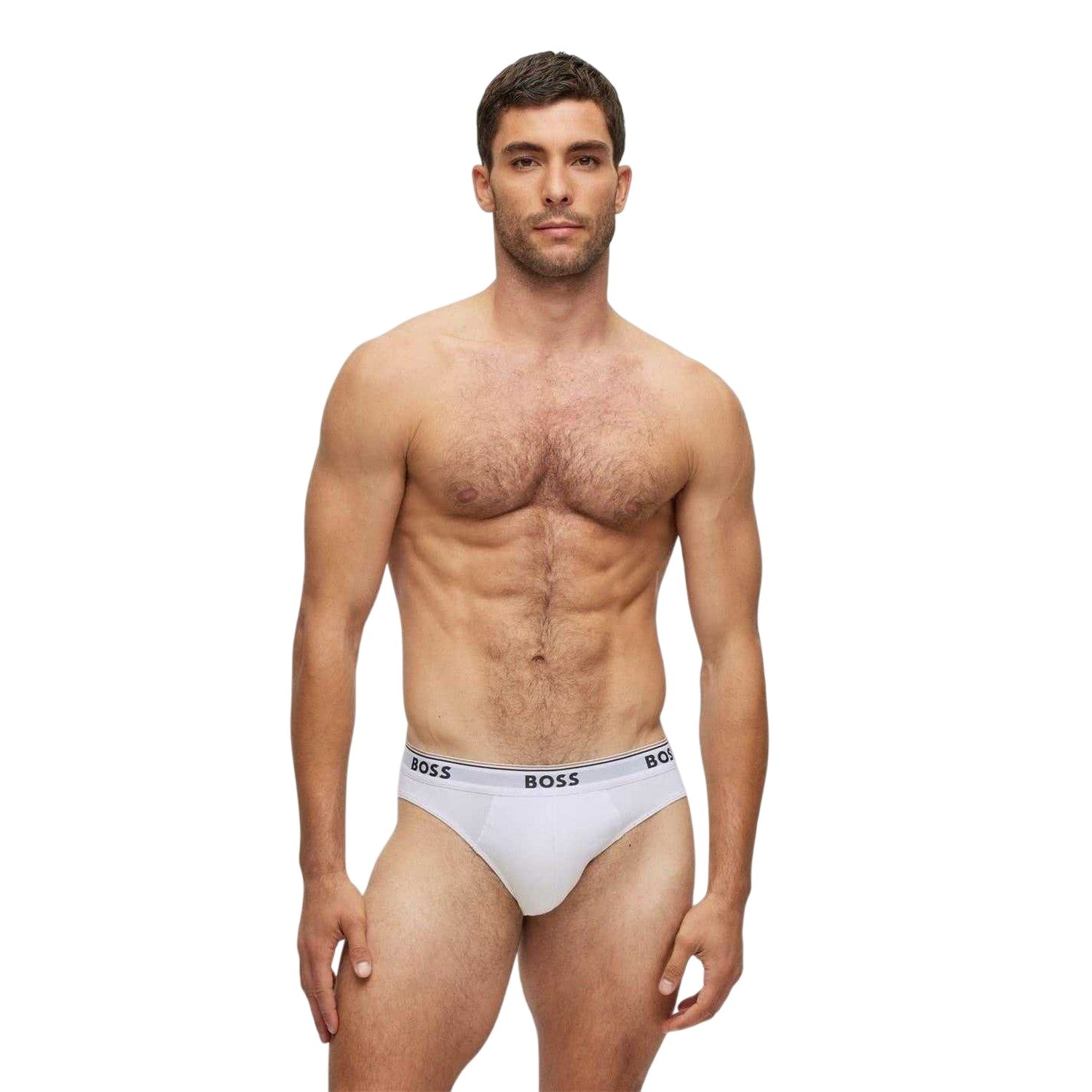 Black-White-Grey - Side - Boss Mens Premium Cotton Briefs (Pack of 3)