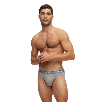 Black-White-Grey - Lifestyle - Boss Mens Premium Cotton Briefs (Pack of 3)