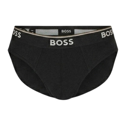 Brown - Side - Boss Mens Premium Cotton Briefs (Pack of 3)