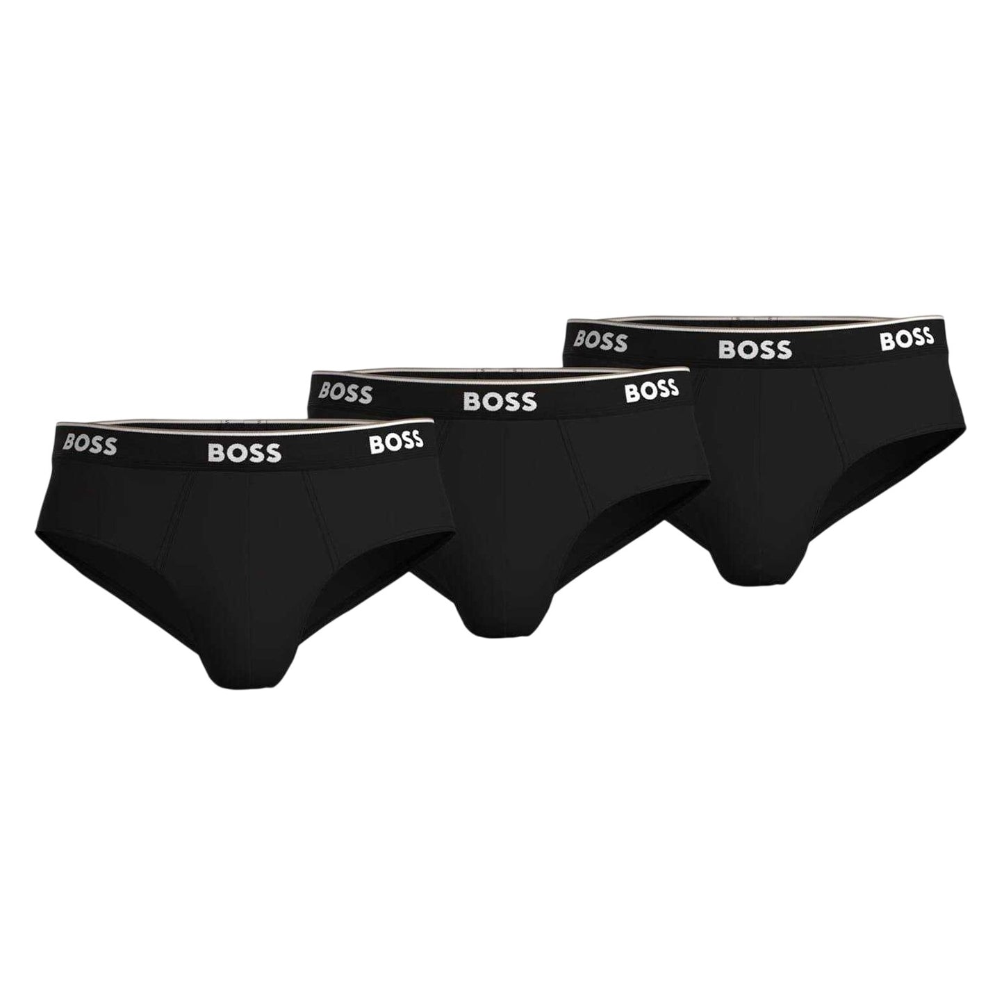 Black - Front - Boss Mens Premium Cotton Briefs (Pack of 3)