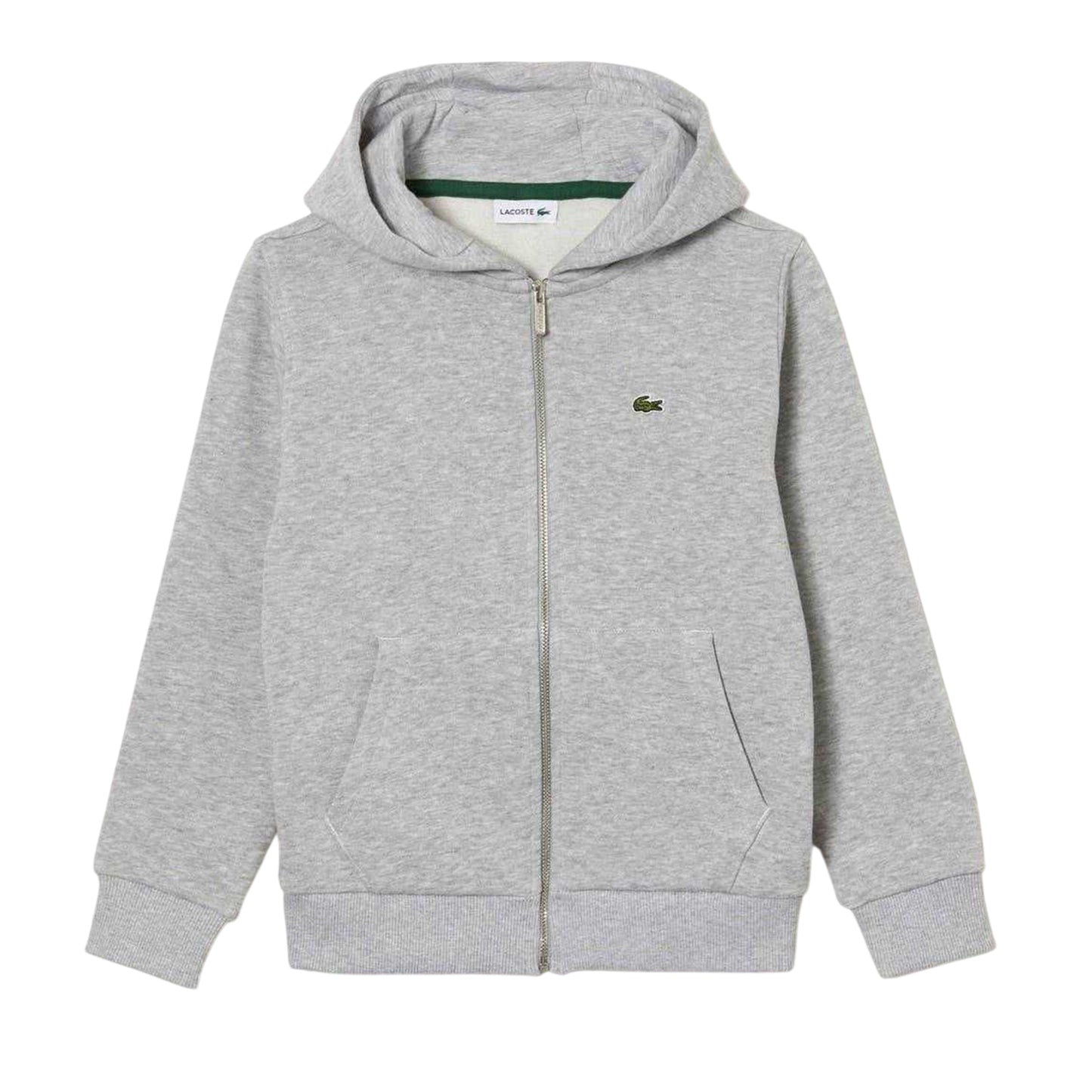 Grey Marl - Front - Lacoste Boys Basic Full Zip Hoodie