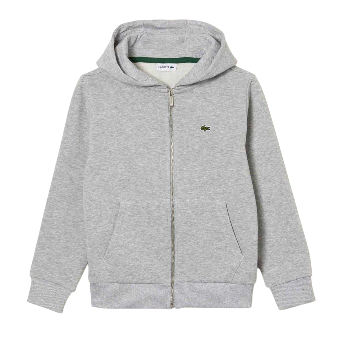 Grey Marl - Front - Lacoste Boys Basic Full Zip Hoodie