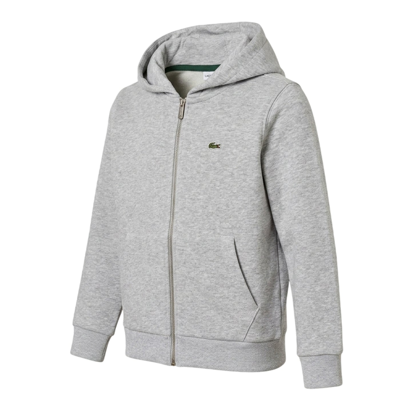 Grey Marl - Side - Lacoste Boys Basic Full Zip Hoodie