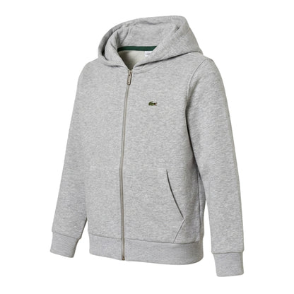 Grey Marl - Side - Lacoste Boys Basic Full Zip Hoodie