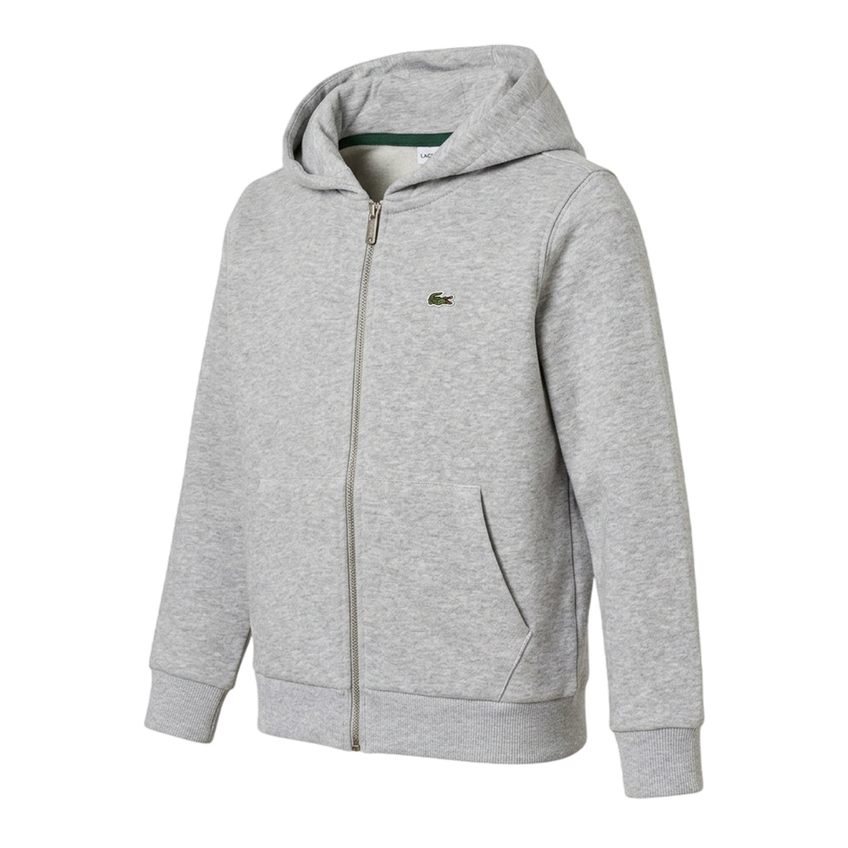 Grey Marl - Side - Lacoste Boys Basic Full Zip Hoodie