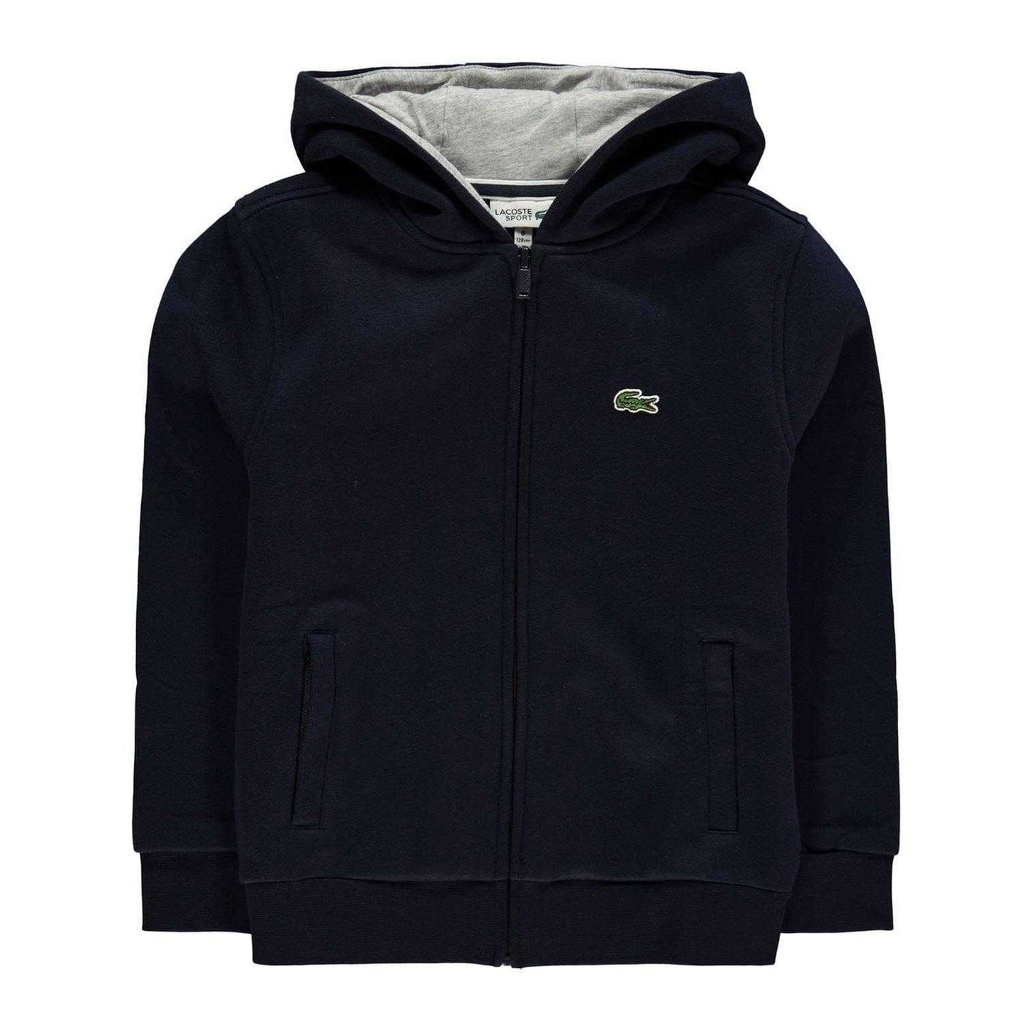 Navy - Front - Lacoste Boys Basic Full Zip Hoodie