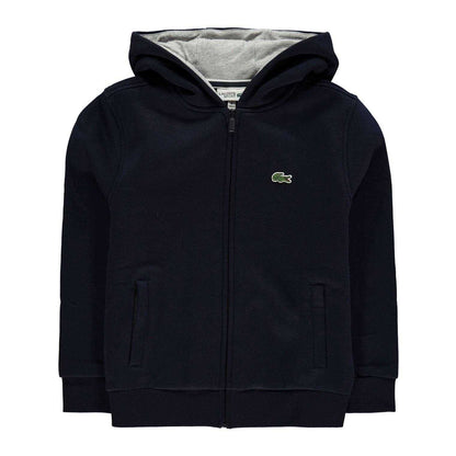 Navy - Front - Lacoste Boys Basic Full Zip Hoodie