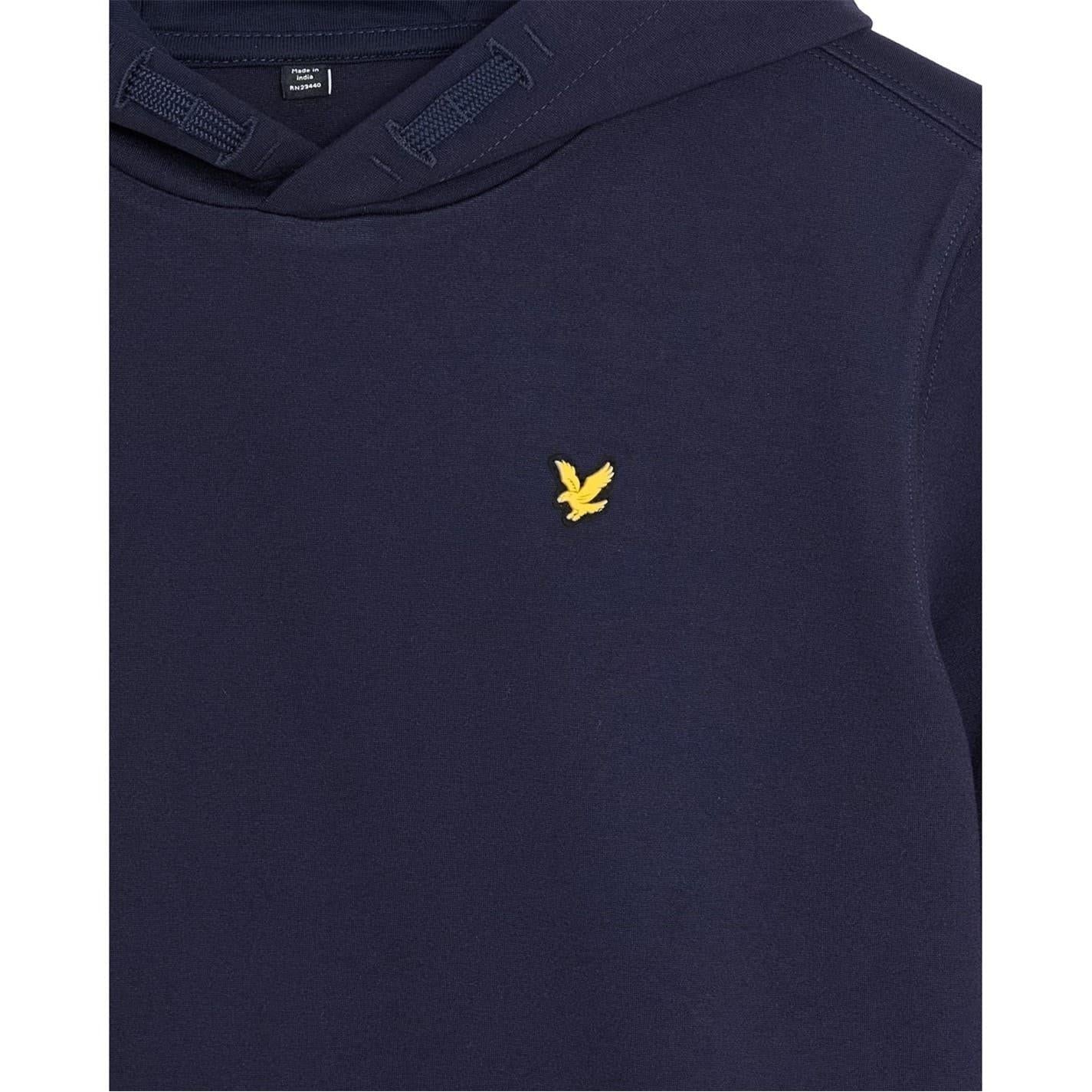 Dark Navy - Side - Lyle & Scott Childrens-Kids Embroidered Logo Kangaroo Pocket Hoodie
