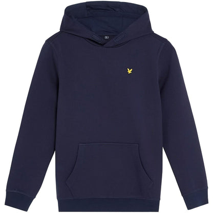 Dark Navy - Front - Lyle & Scott Childrens-Kids Embroidered Logo Kangaroo Pocket Hoodie