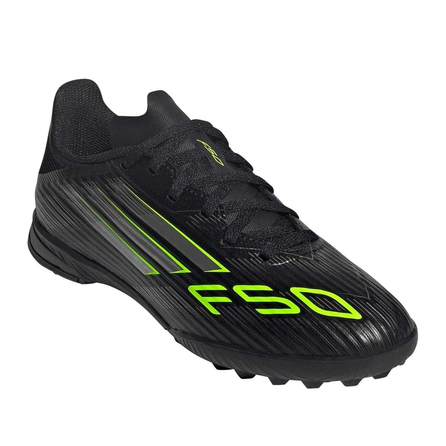 Black-Lemon - Pack Shot - Adidas Childrens-Kids F50 League Astro Turf Trainers