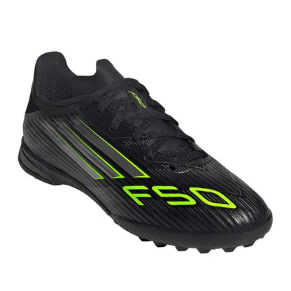 Black-Lemon - Pack Shot - Adidas Childrens-Kids F50 League Astro Turf Trainers