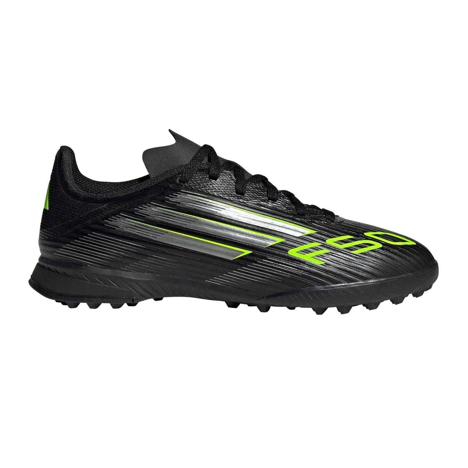 Black-Lemon - Front - Adidas Childrens-Kids F50 League Astro Turf Trainers