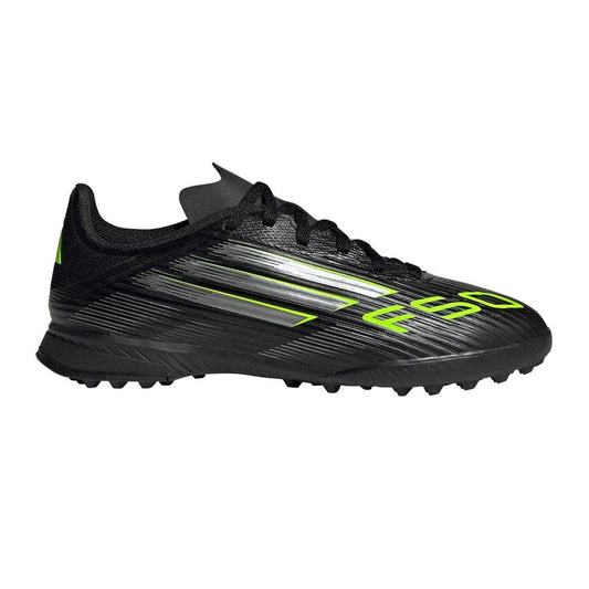 Black-Lemon - Front - Adidas Childrens-Kids F50 League Astro Turf Trainers