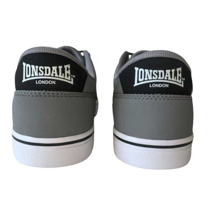 Grey-Black-White - Back - Lonsdale Mens Lace Trainers