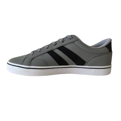 Grey-Black-White - Side - Lonsdale Mens Lace Trainers
