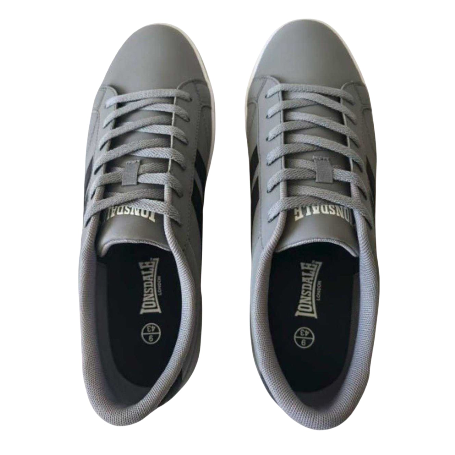 Grey-Black-White - Lifestyle - Lonsdale Mens Lace Trainers
