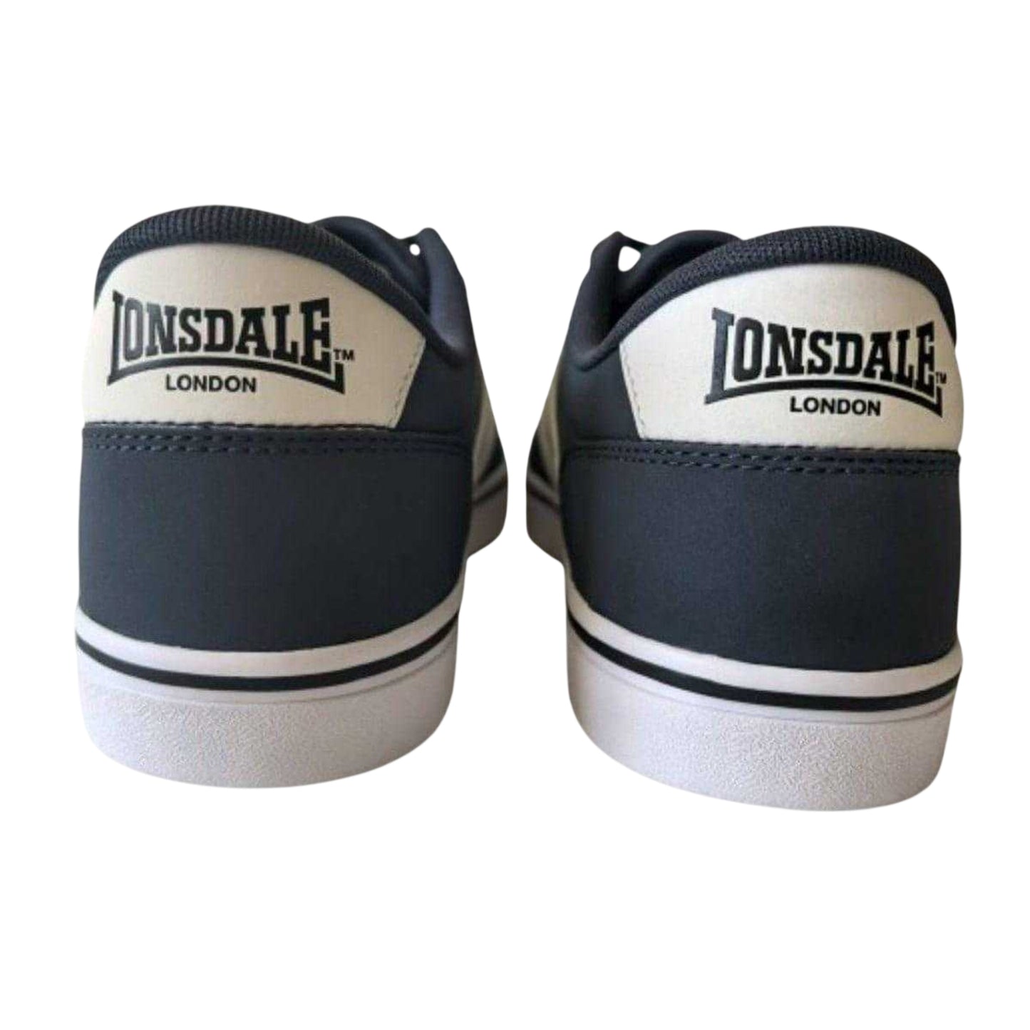 Navy-White - Back - Lonsdale Mens Lace Trainers