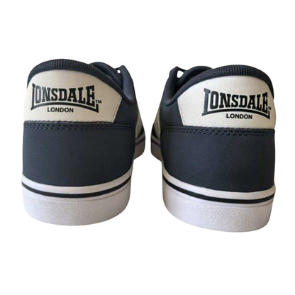 Navy-White - Back - Lonsdale Mens Lace Trainers