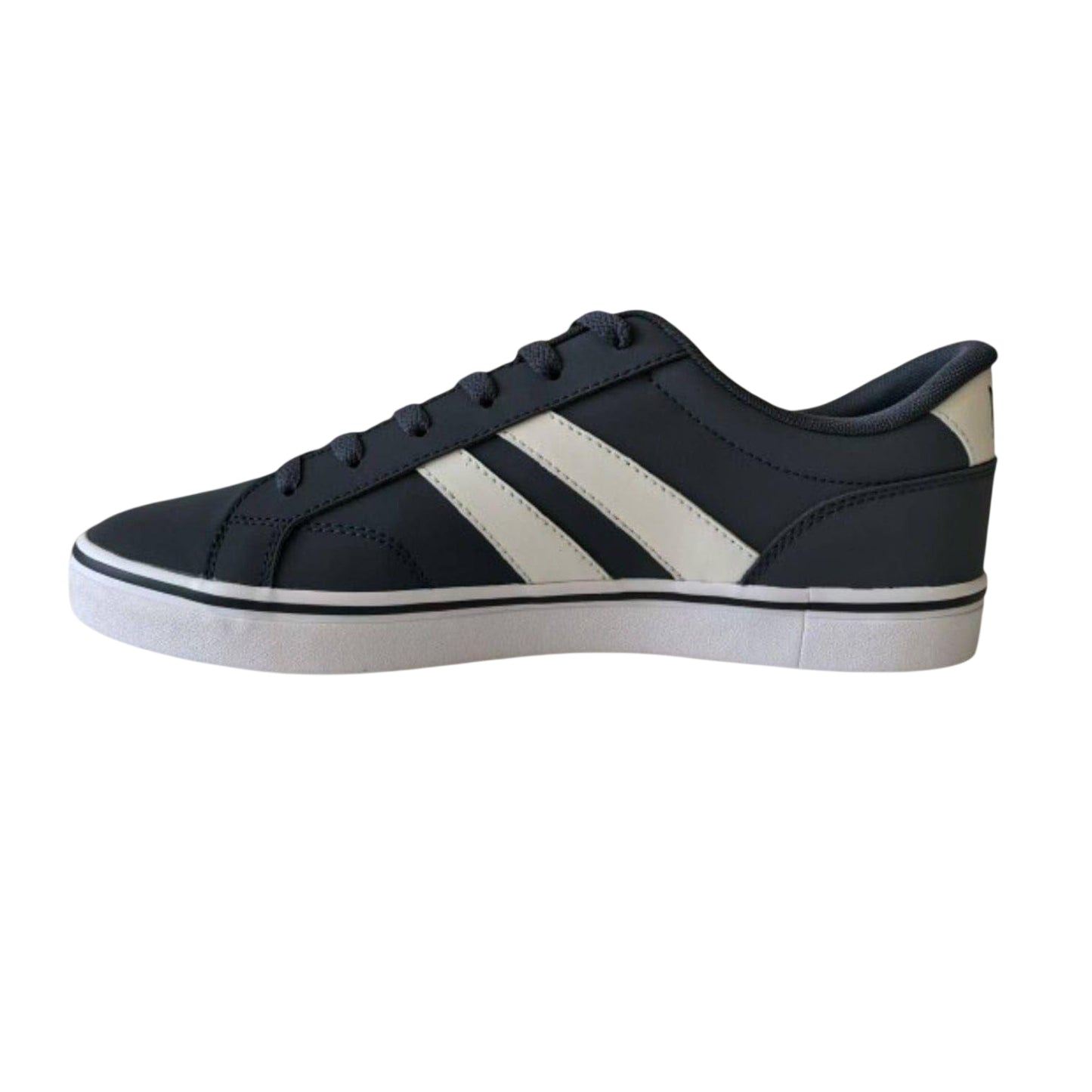 Navy-White - Side - Lonsdale Mens Lace Trainers