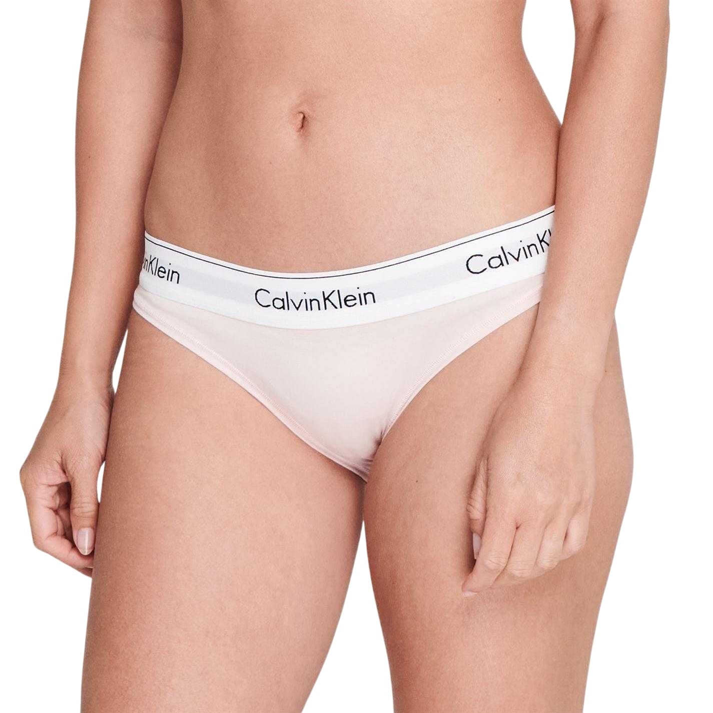 Light Pink - Side - Calvin Klein Womens-Ladies Cotton Blend Lightweight Modern Briefs