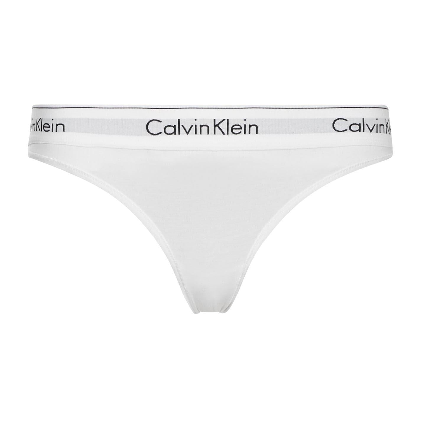 White - Front - Calvin Klein Womens-Ladies Cotton Blend Lightweight Modern Briefs