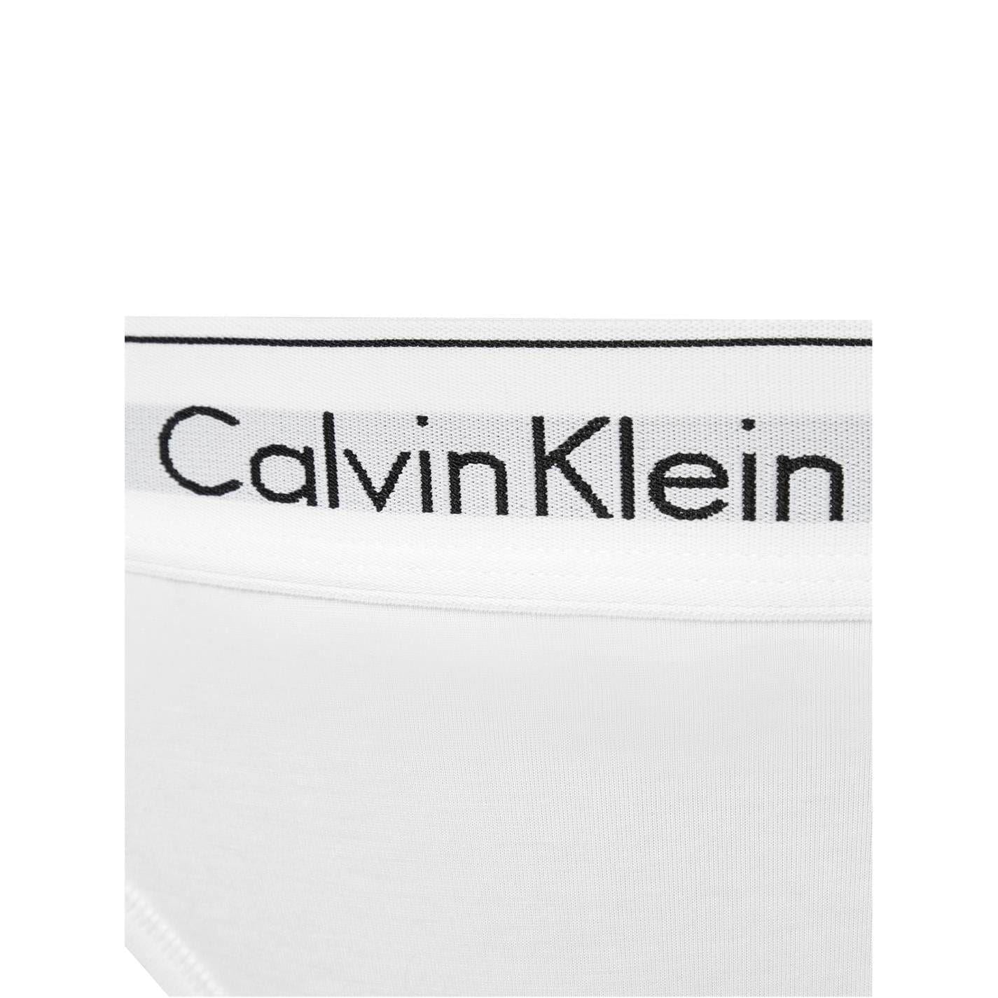 White - Side - Calvin Klein Womens-Ladies Cotton Blend Lightweight Modern Briefs