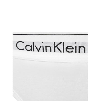 White - Side - Calvin Klein Womens-Ladies Cotton Blend Lightweight Modern Briefs
