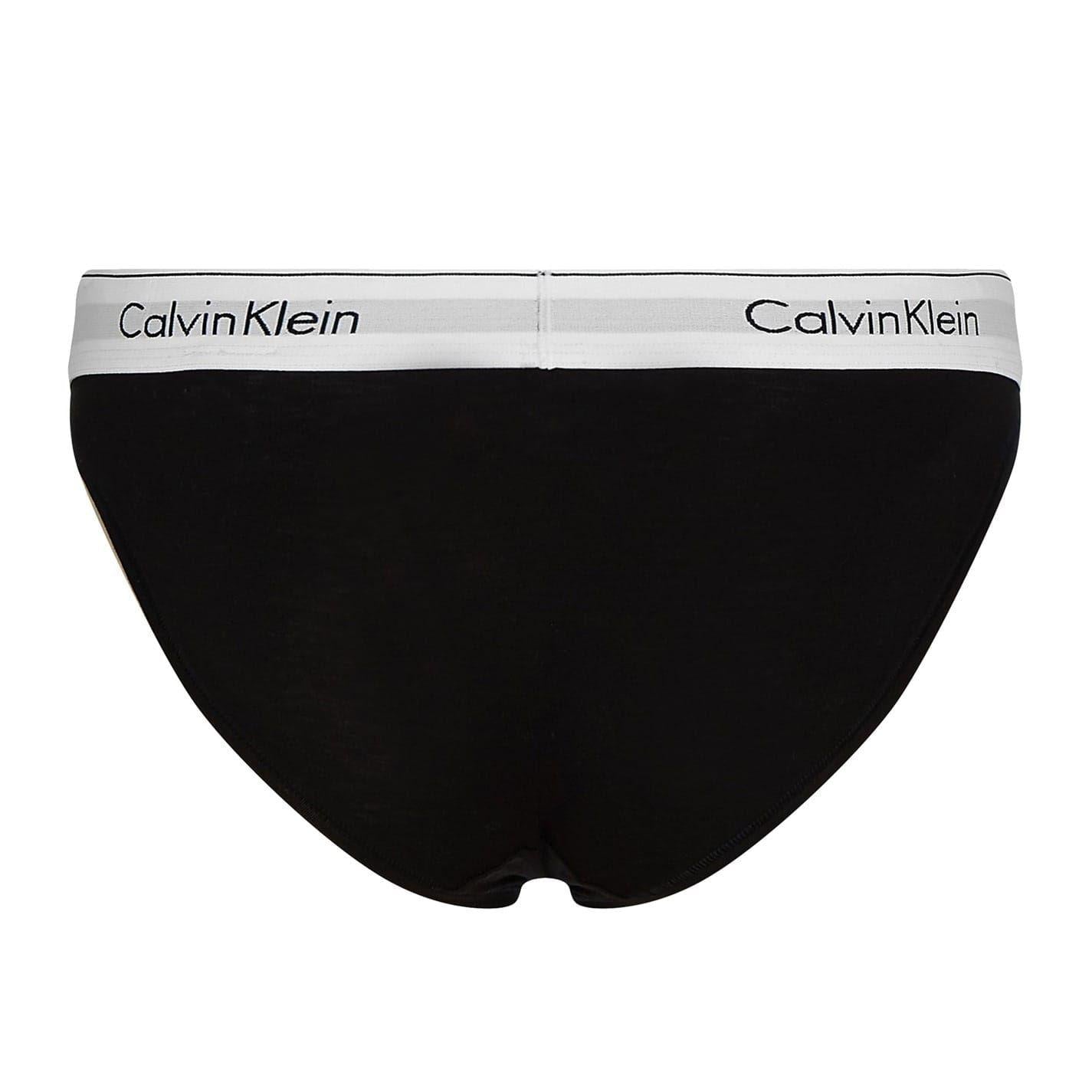 Black - Back - Calvin Klein Womens-Ladies Cotton Blend Lightweight Modern Briefs