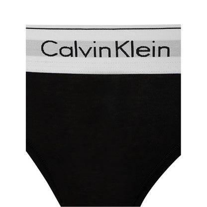 Black - Side - Calvin Klein Womens-Ladies Cotton Blend Lightweight Modern Briefs