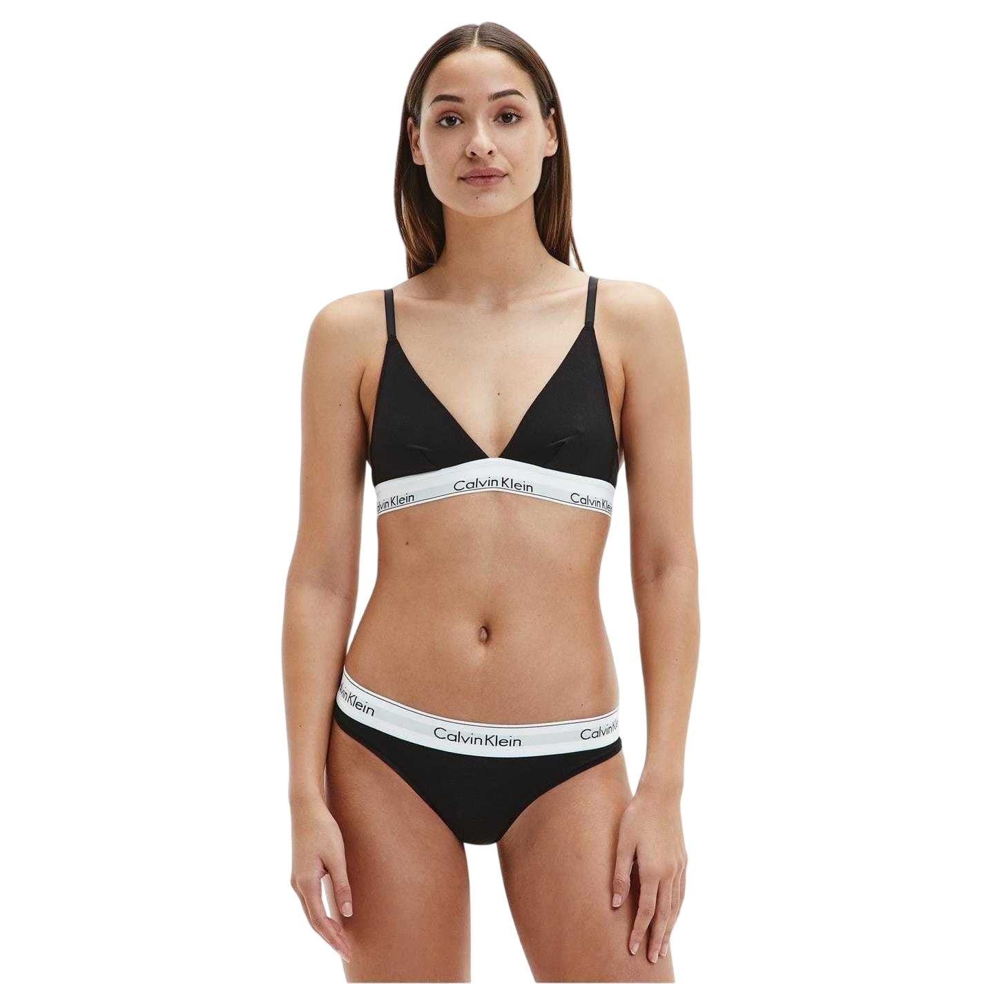 Black - Lifestyle - Calvin Klein Womens-Ladies Cotton Blend Lightweight Modern Briefs