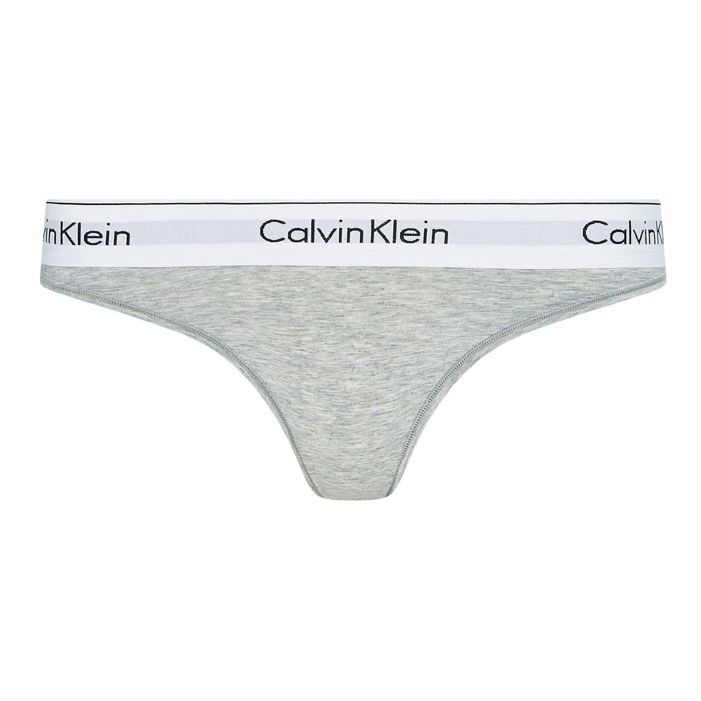 Grey - Front - Calvin Klein Womens-Ladies Cotton Blend Lightweight Modern Briefs