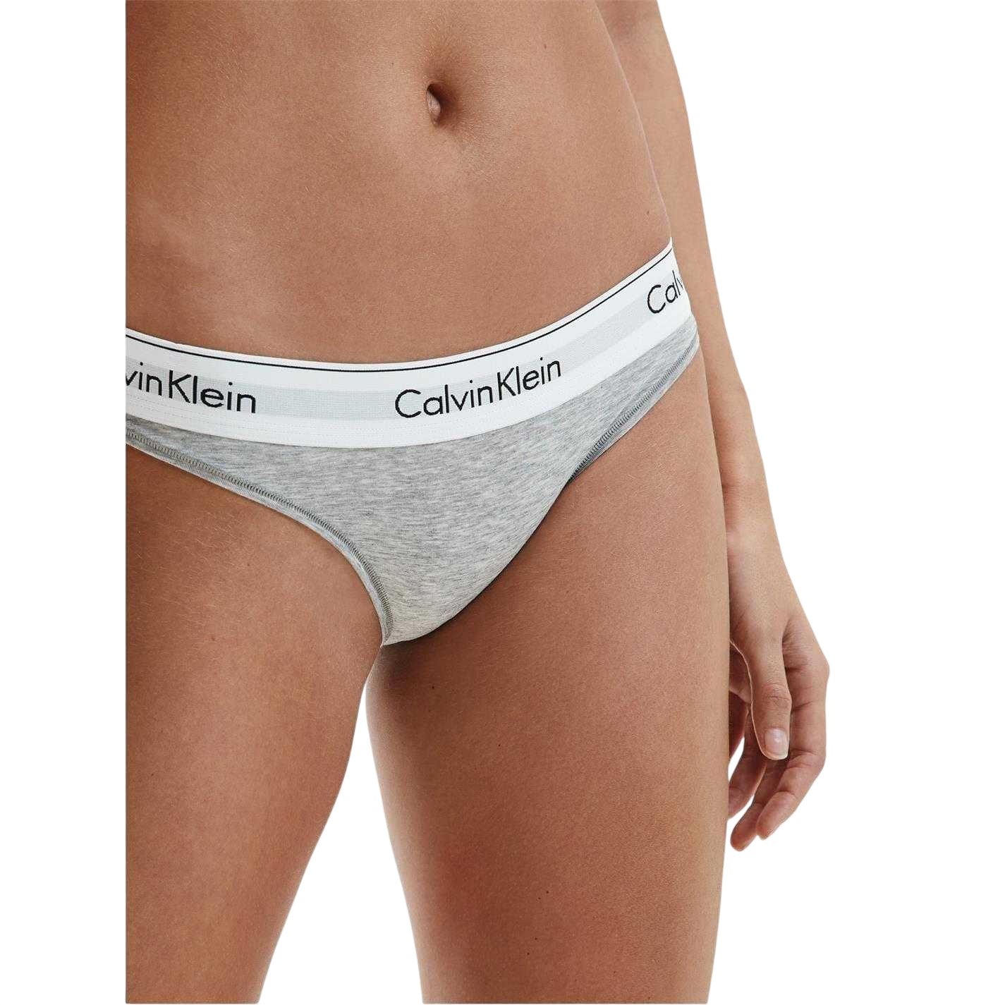 Grey - Lifestyle - Calvin Klein Womens-Ladies Cotton Blend Lightweight Modern Briefs