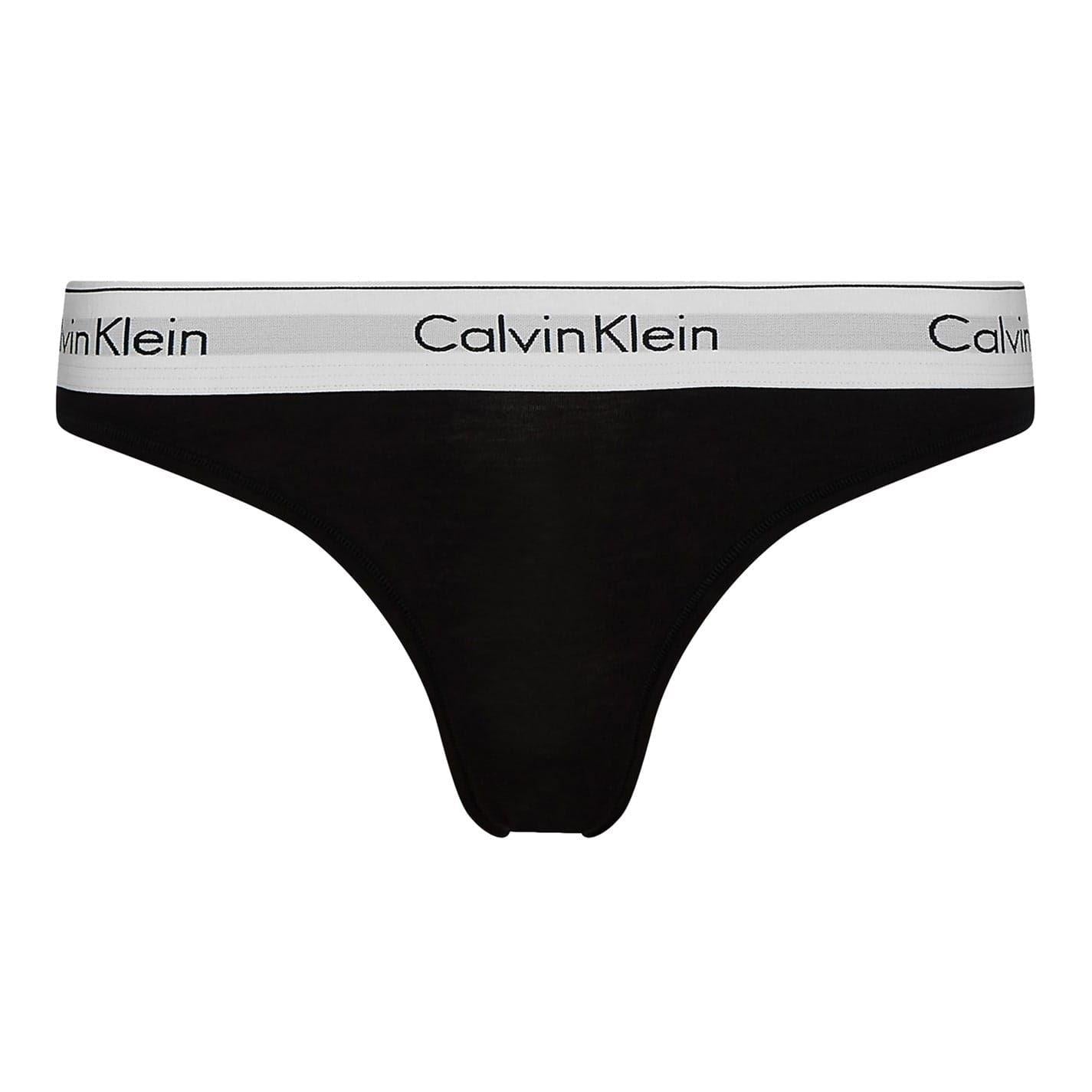 Black - Front - Calvin Klein Womens-Ladies Cotton Blend Lightweight Modern Briefs