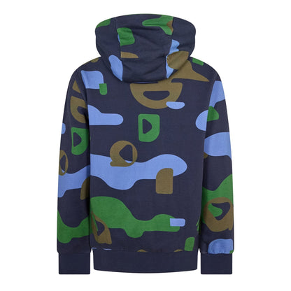 Dark Blue - Back - Boss Mens Camouflage Logo Hoodie