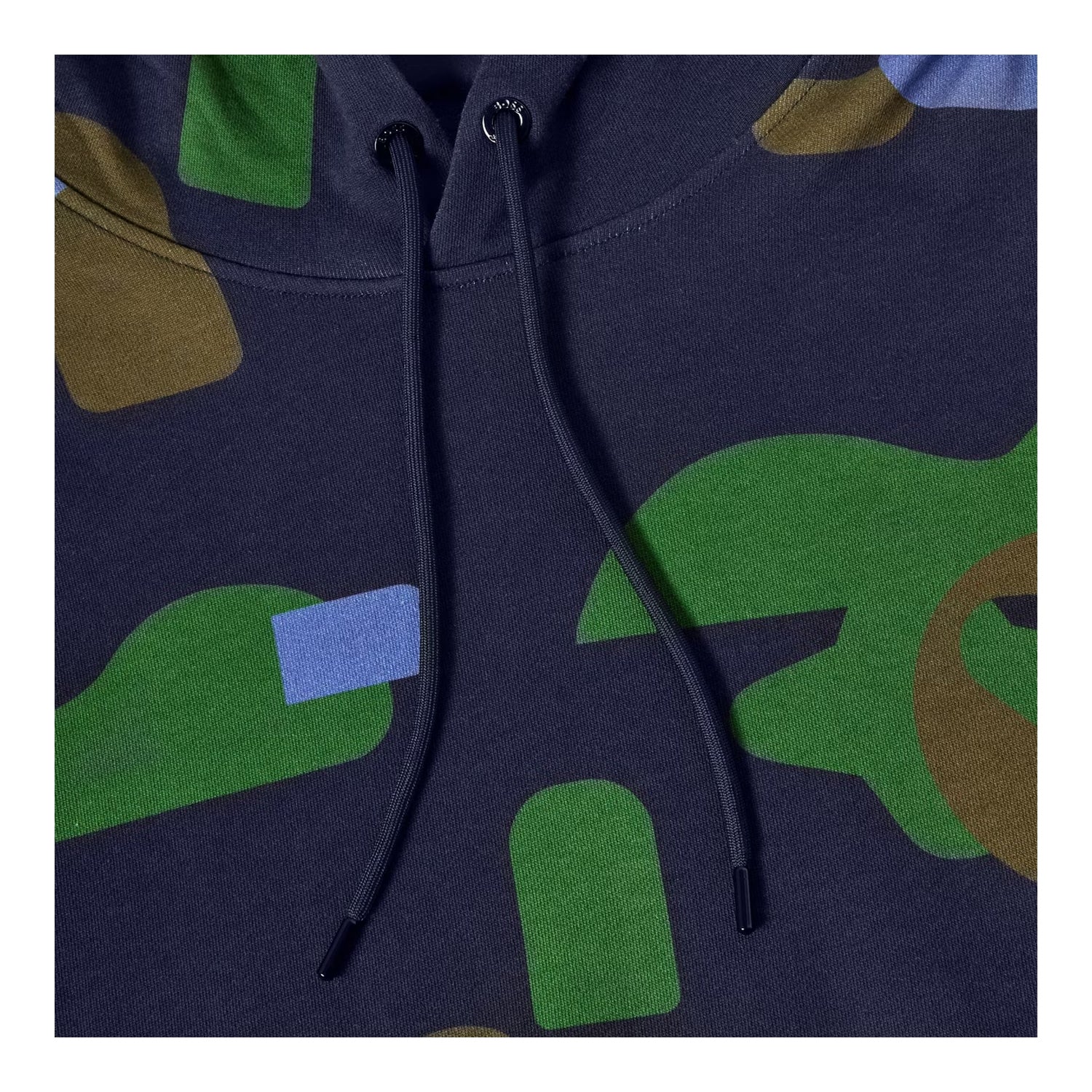 Dark Blue - Side - Boss Mens Camouflage Logo Hoodie