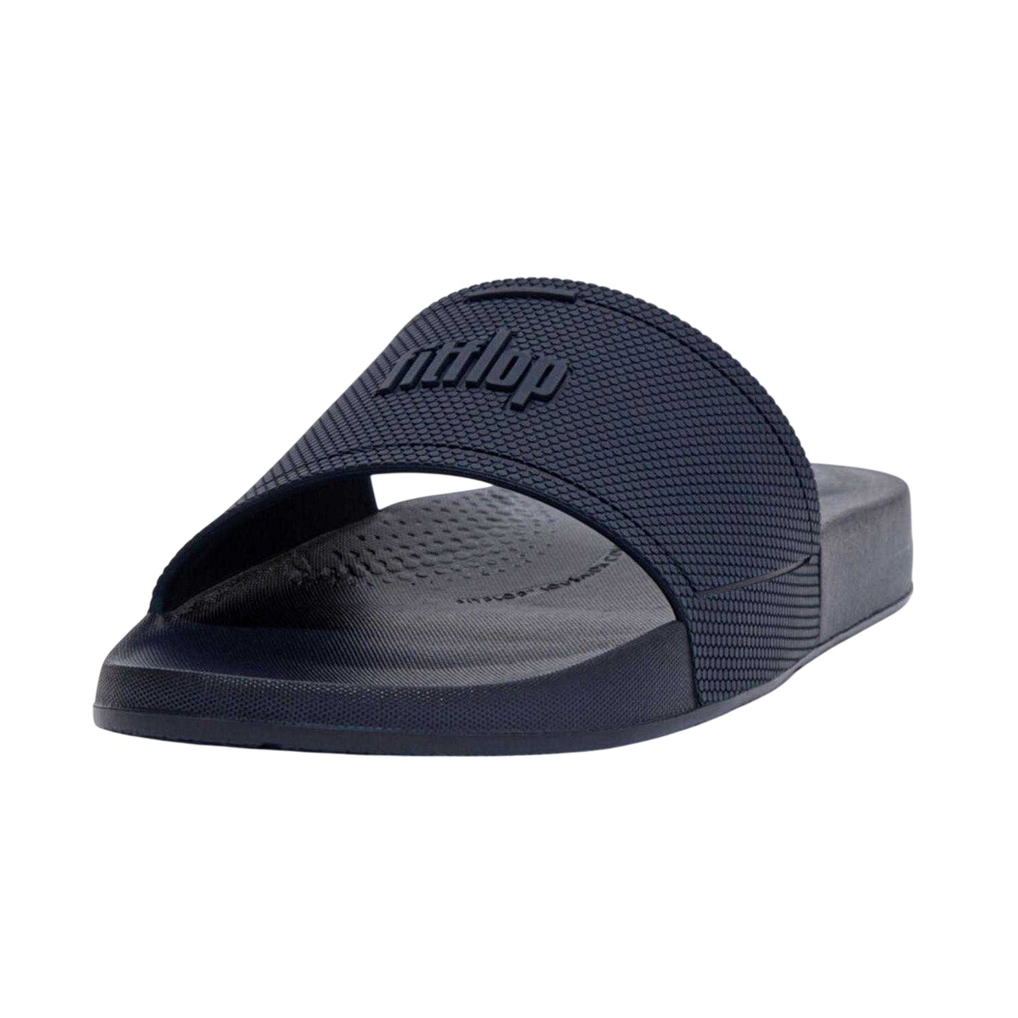 Navy - Side - FitFlop Mens Godan Honeycomb Sliders