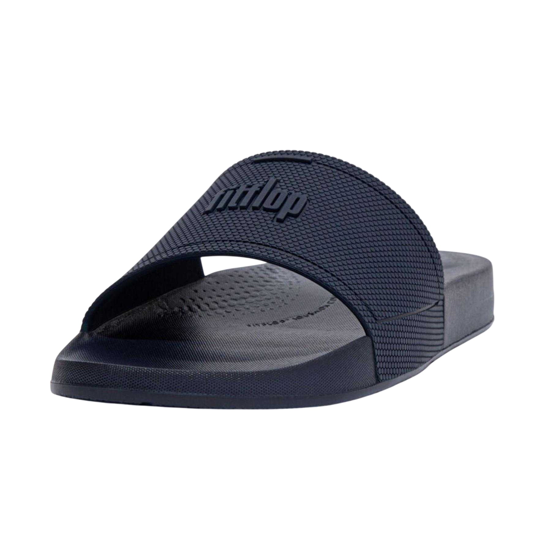 Navy - Side - FitFlop Mens Godan Honeycomb Sliders