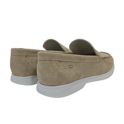 Almond - Back - Nicholas Deakins Mens Francis Suede Slip-on Loafers