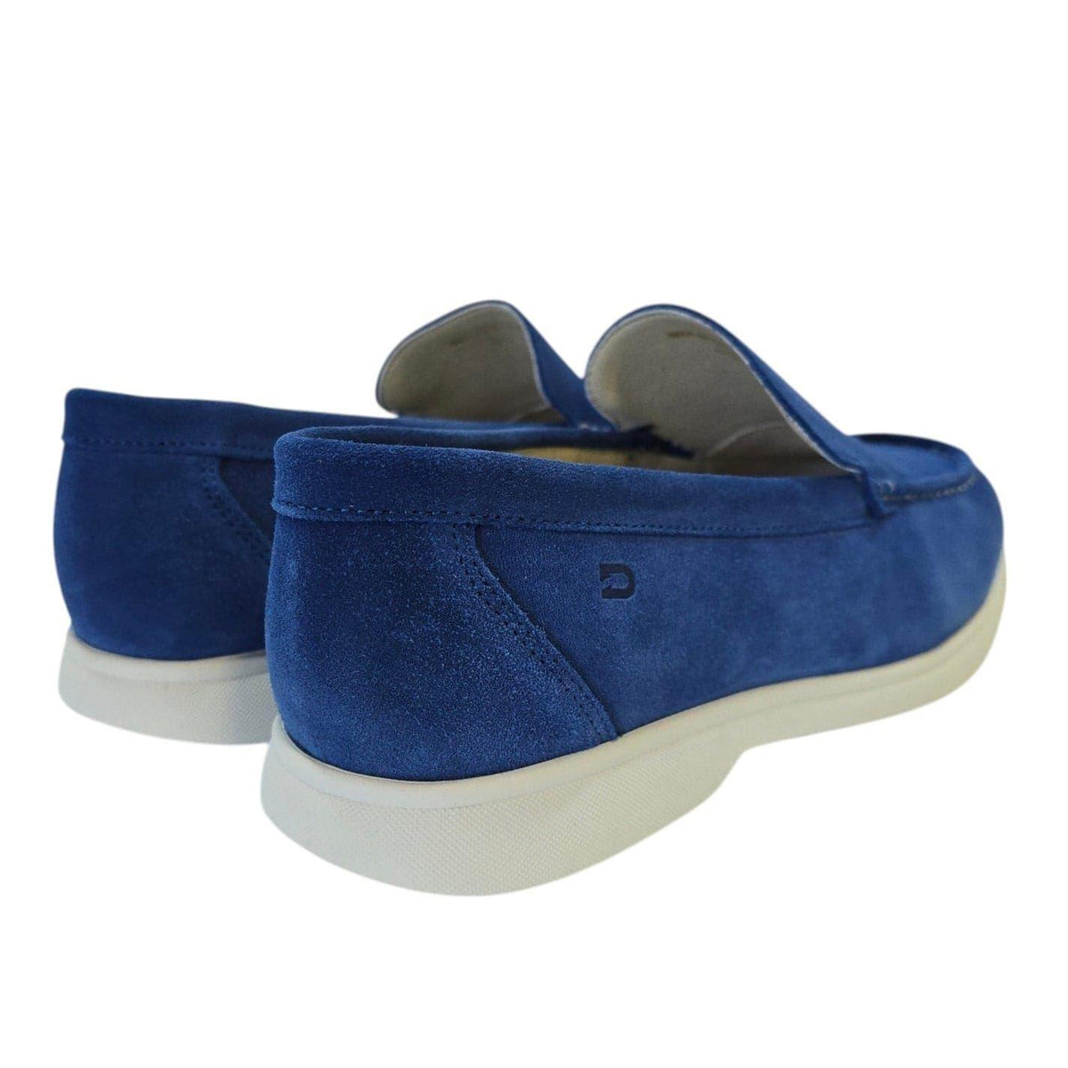Blue - Back - Nicholas Deakins Mens Francis Suede Slip-on Loafers