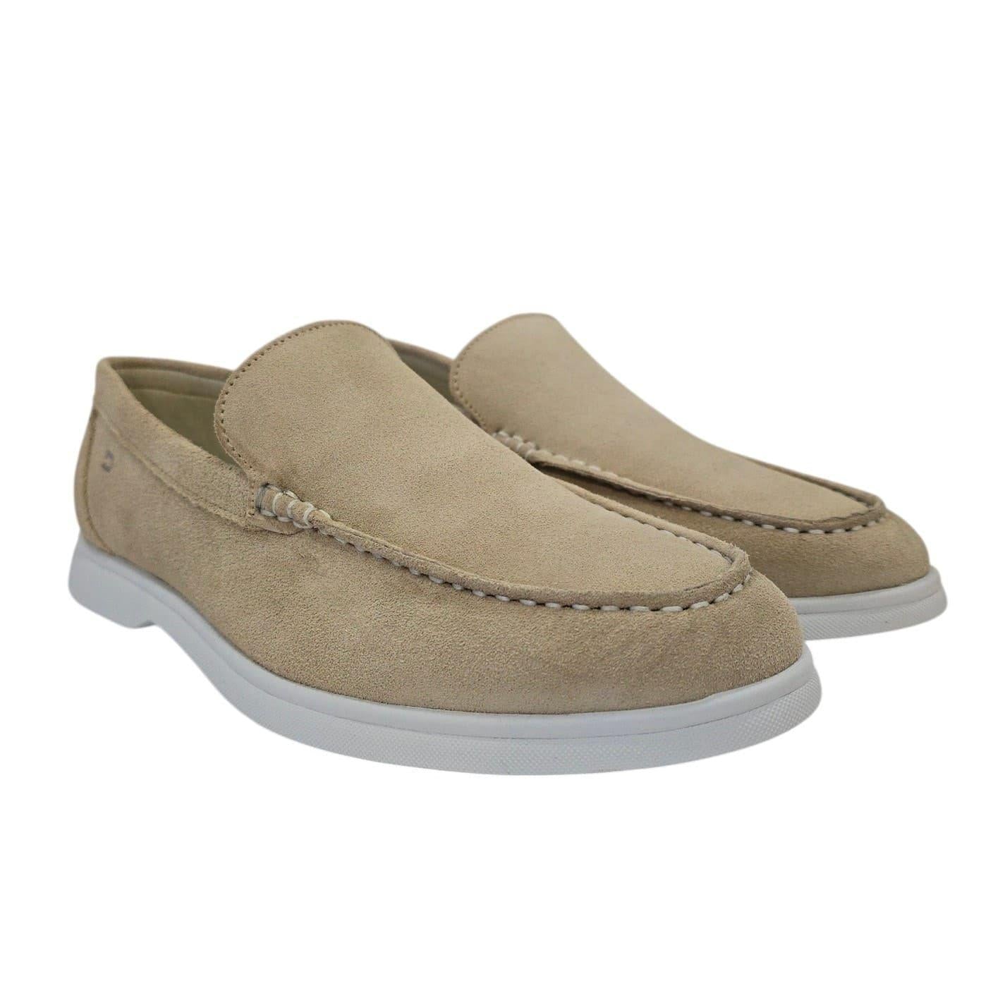 Almond - Pack Shot - Nicholas Deakins Mens Francis Suede Slip-on Loafers