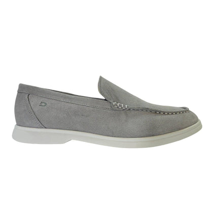 Grey - Front - Nicholas Deakins Mens Francis Suede Slip-on Loafers