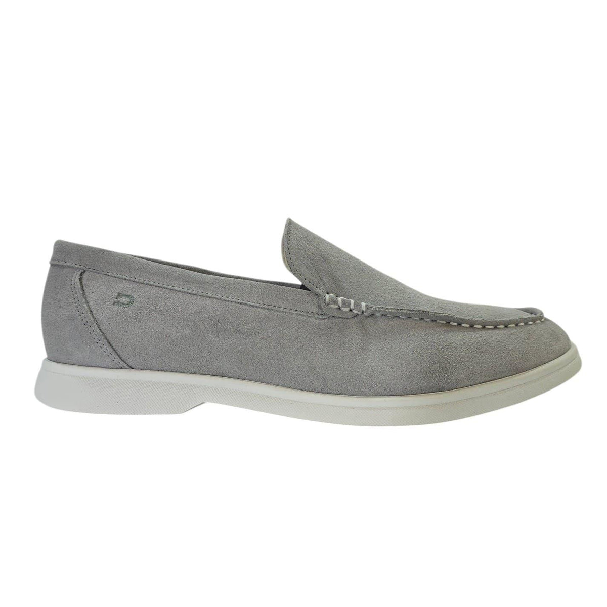 Grey - Front - Nicholas Deakins Mens Francis Suede Slip-on Loafers