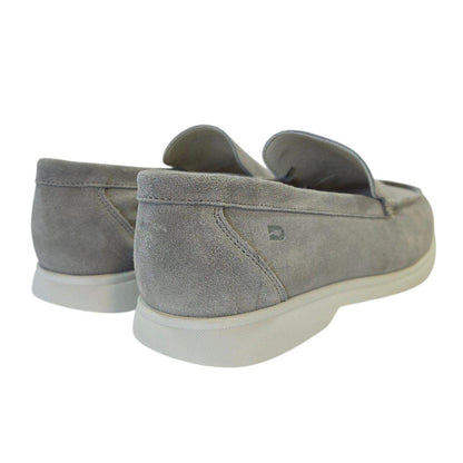 Grey - Back - Nicholas Deakins Mens Francis Suede Slip-on Loafers