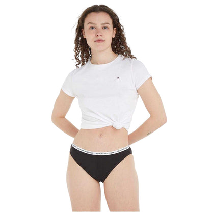 Grey-White-Black - Lifestyle - Tommy Hilfiger Womens-Ladies Logo Cotton Briefs (Pack of 3)