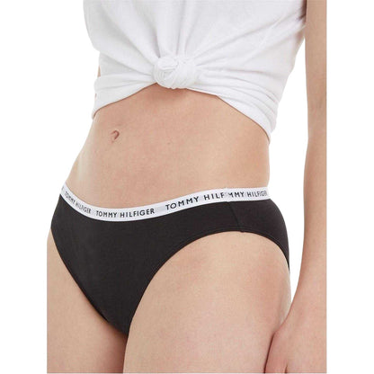 Navy-White-Red - Back - Tommy Hilfiger Womens-Ladies Logo Cotton Briefs (Pack of 3)