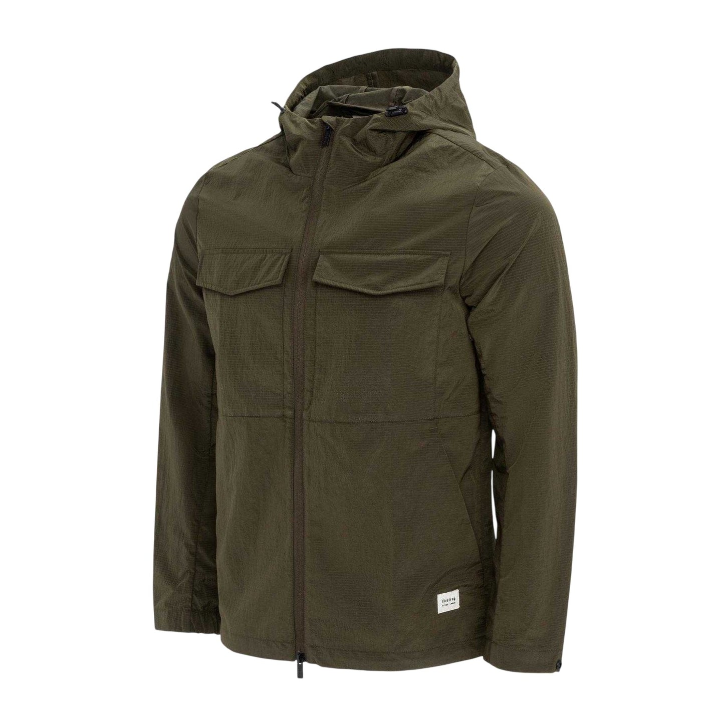 Khaki Green - Side - Firetrap Mens Windproof Reflective Jacket