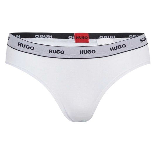 White - Front - Hugo Boss Mens Stripe Cotton Briefs (Pack of 3)
