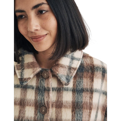 Brown - Side - Nobody´s Child Womens-Ladies Plaid Shirt Jacket